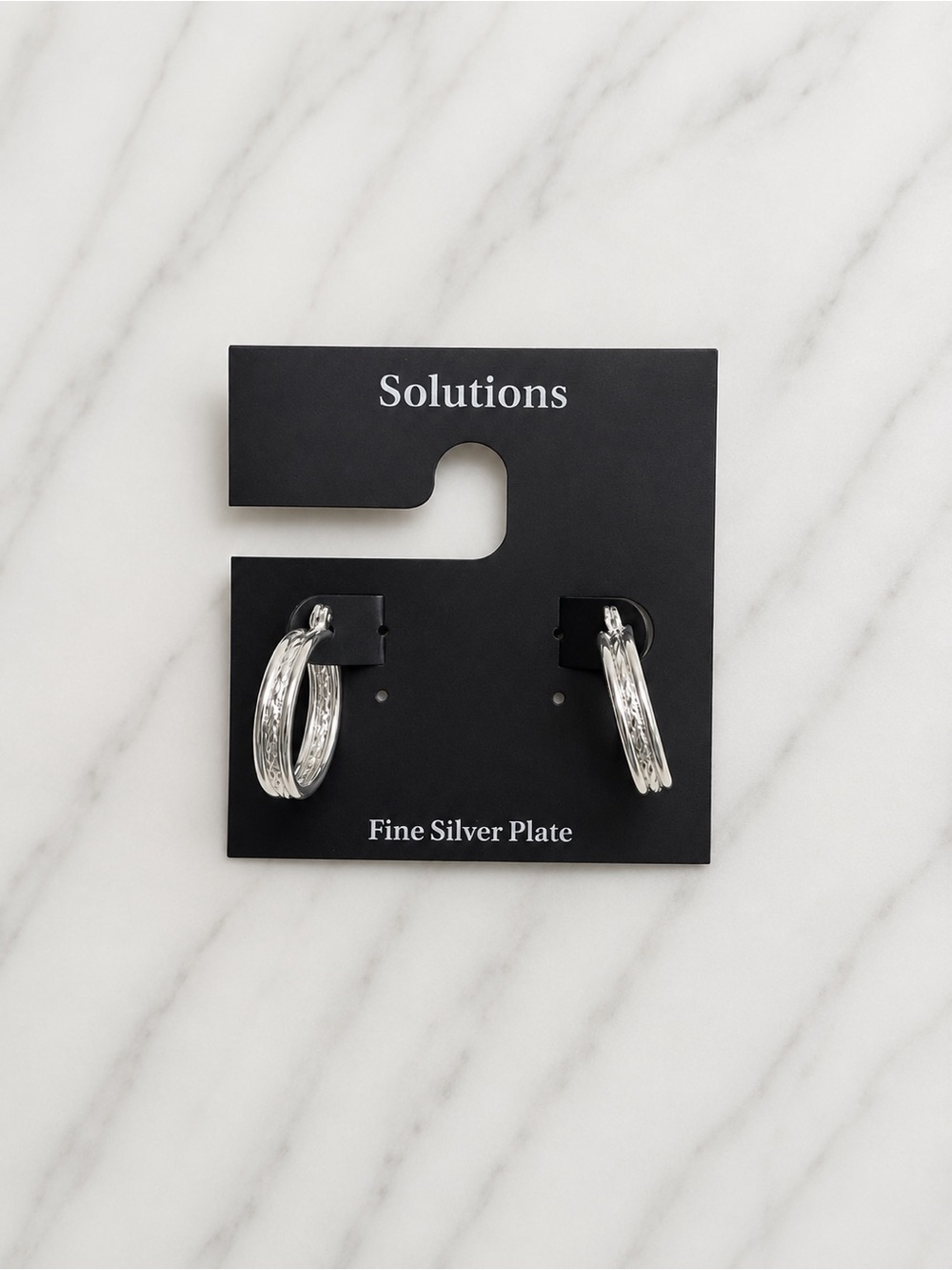 Solutions Fine Silver Plated Hoop Earrings NWT